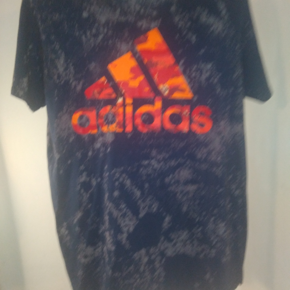 Bleached Adidas t-shirt XL neck to bottom 30 in across 22 1/2 in